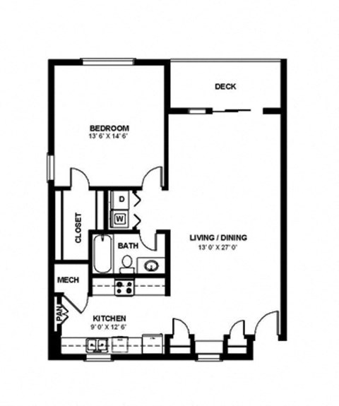 Bedington 1 bed 1 bath 915 Square Feet at Coach House Apartments, Kansas City
